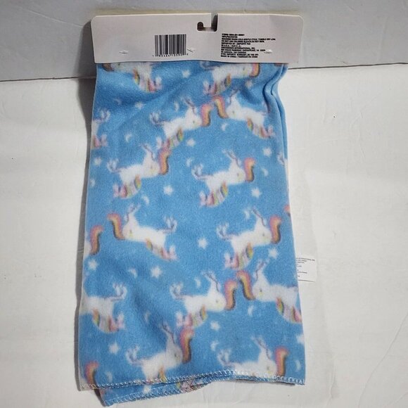 Angel of Mine Fleece Baby Blanket Sky Blue UNICORNS Stars 30 x 30 New - Picture 4 of 4